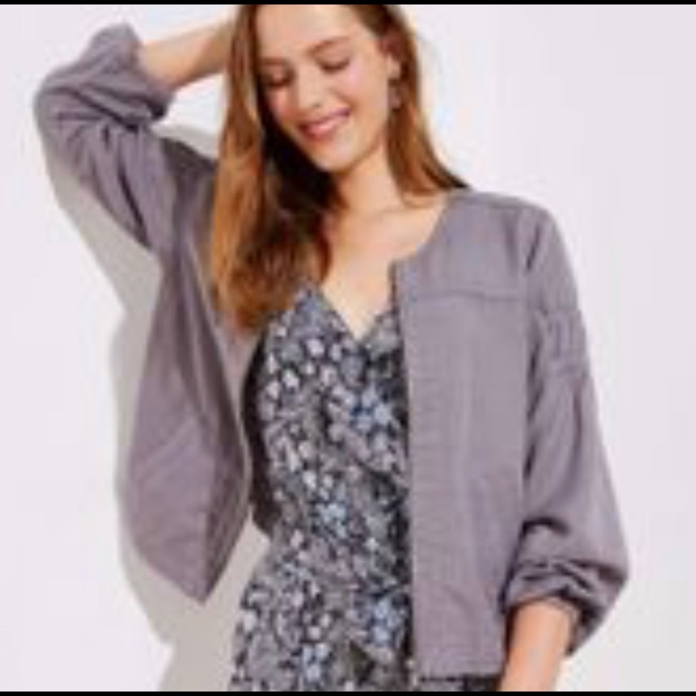 LOFT Gathered Zip Jacket